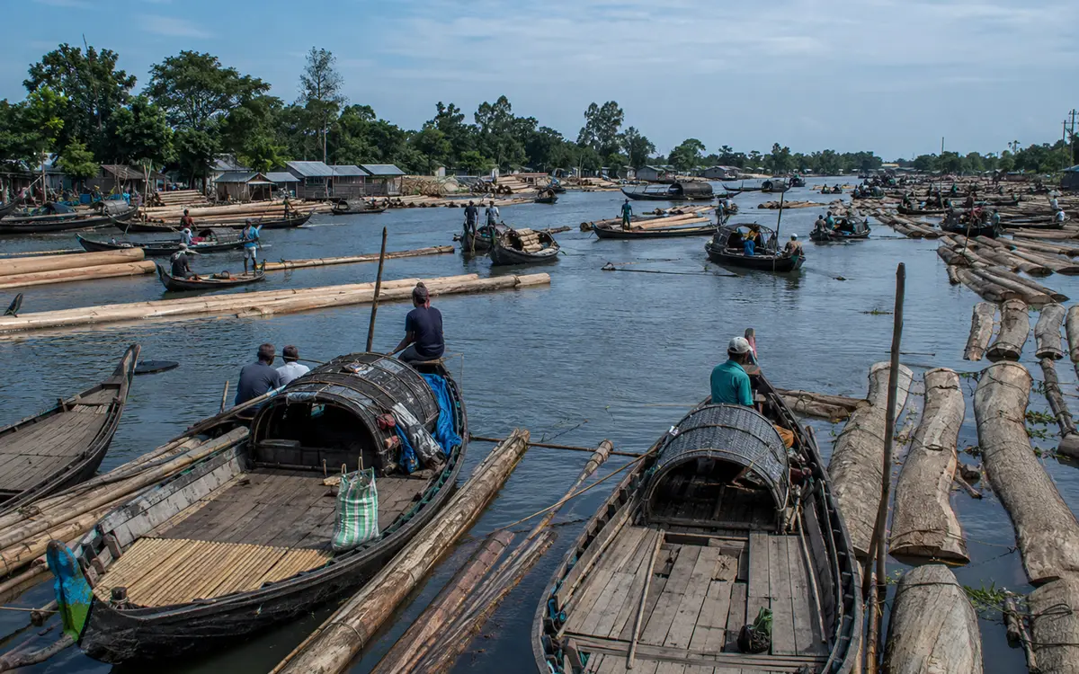 স্বরূপকাঠির ভাসমান কাঠ বাজার, পিরোজপুর